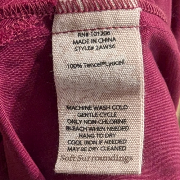 Soft Surroundings Hutton Popover Blouse Wmns Large PinkPurple Tencel Lyocell 136 - Picture 9 of 12